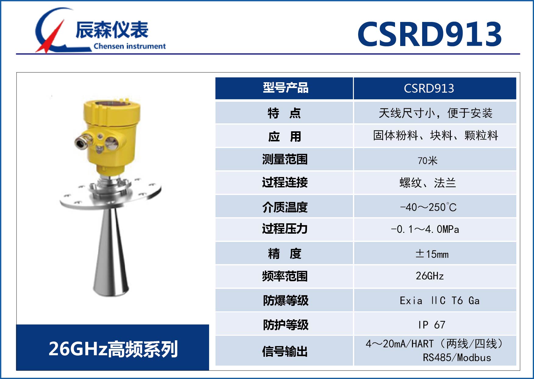 高頻雷達式物位計CSRD913