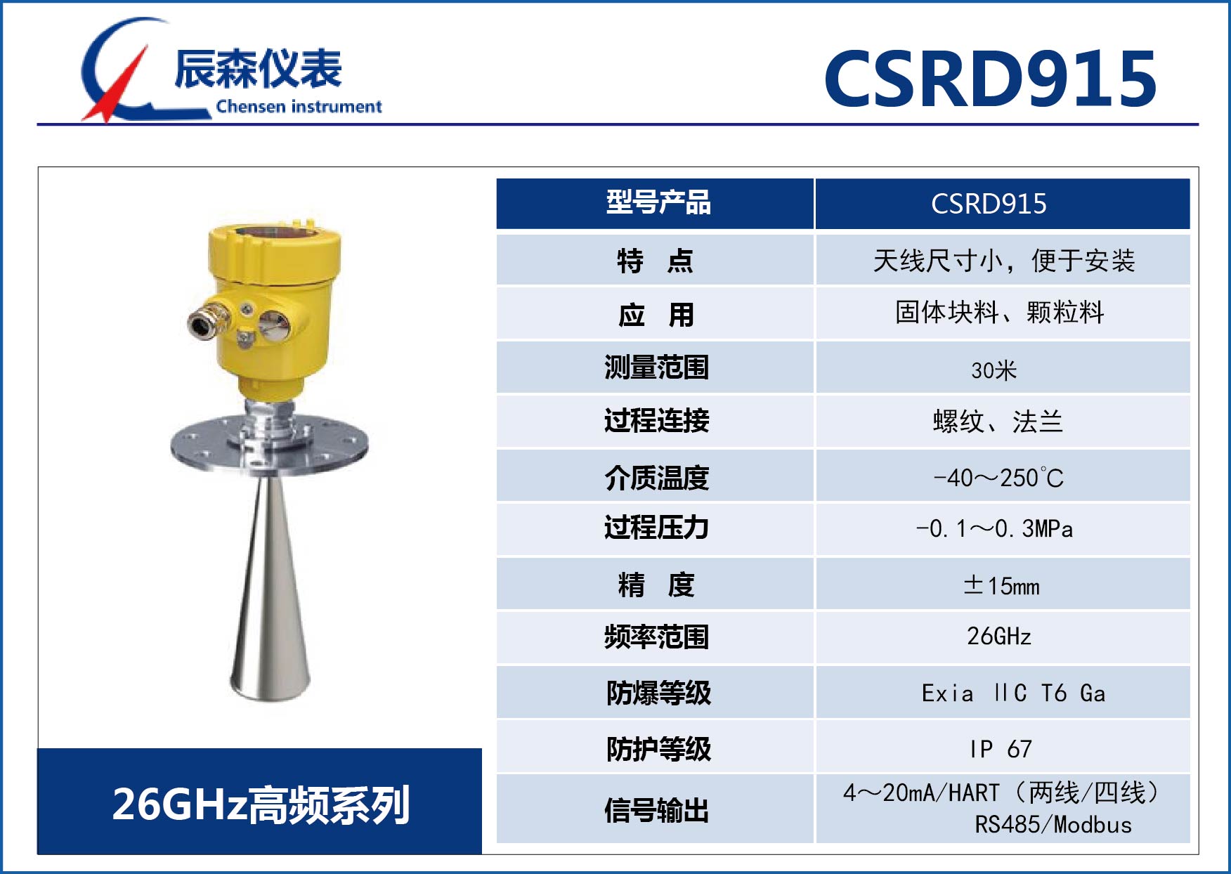 高頻雷達式物位計CSRD915