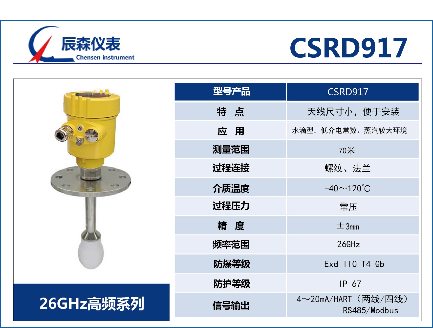 高頻雷達式物位計CSRD917