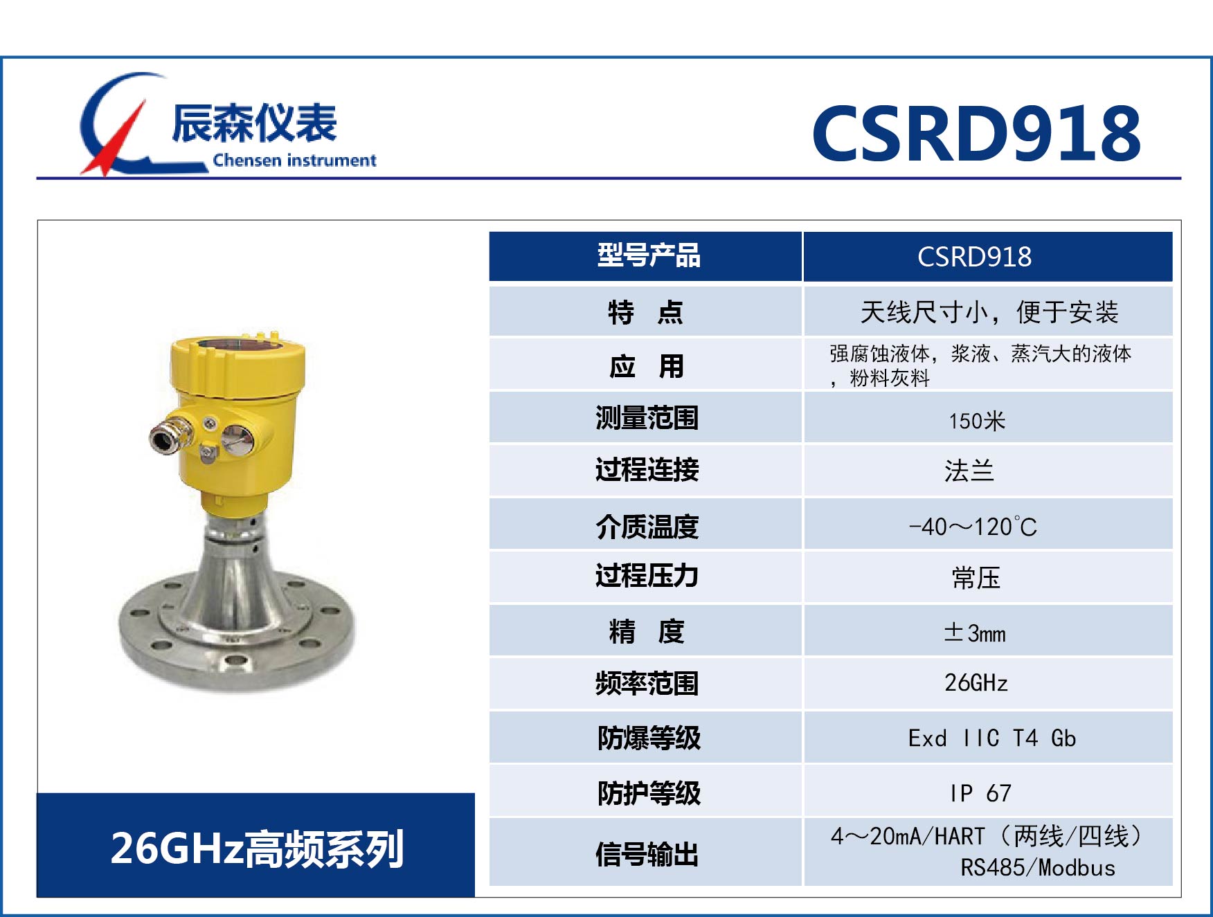 高頻雷達式物位計CSRD918